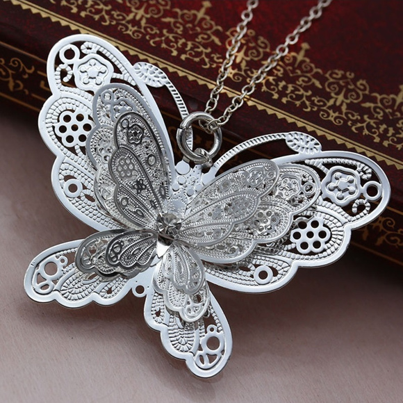 Jewelry - Necklace with 3D large butterfly pendant NWOT Jewelry - Necklace with 3D large butterfly pendant NWOT